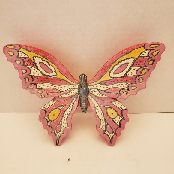 Vintage Chalkware Plaster Butterfly Wall Art - Picture 2 of 6